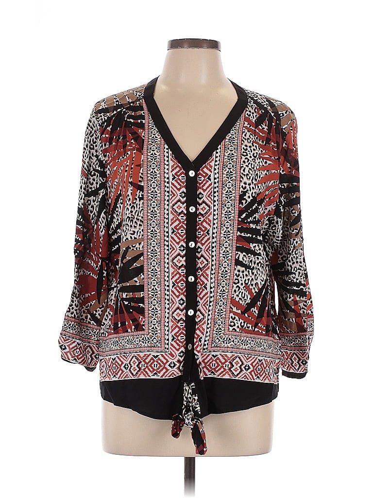 Pre-owned Ruby Rd. 3/4 Sleeve Blouse In Black