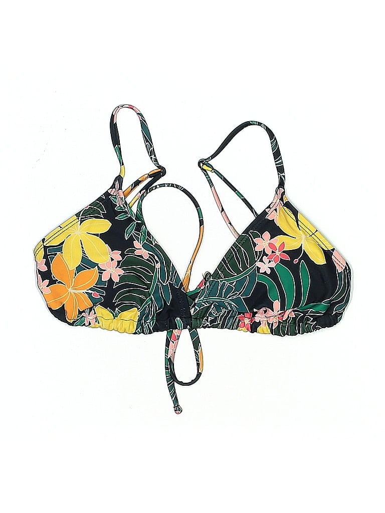 Pre-owned Old Navy Swimsuit Top Green Floral Pattern Swimwear