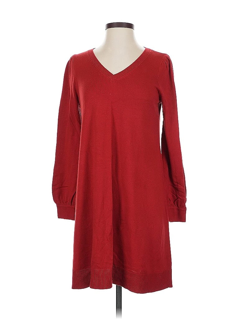 Pre-owned Ann Taylor Loft Cardigan Sweater In Red