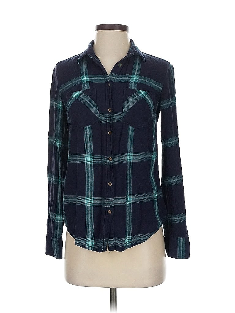 Pre-owned A New Day Long Sleeve Button Down Shirt In Blue