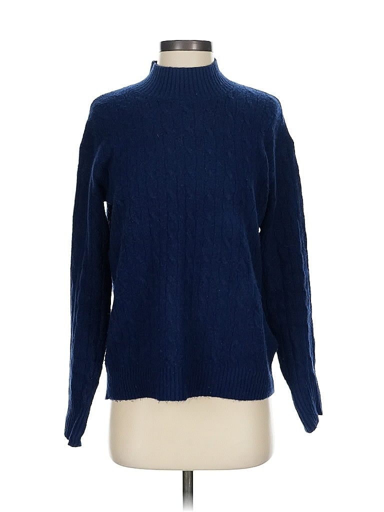 Pre-owned J.crew Factory Store Turtleneck Sweater In Blue