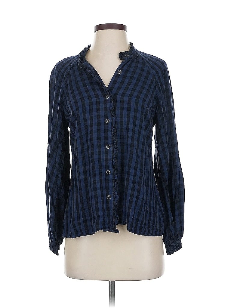 Pre-owned Cabi Long Sleeve Blouse In Blue