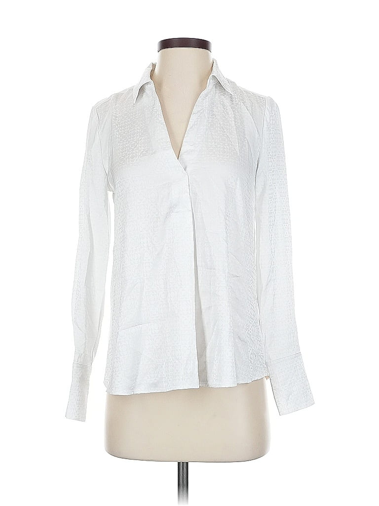 Pre-owned Vince Camuto Long Sleeve Blouse In White