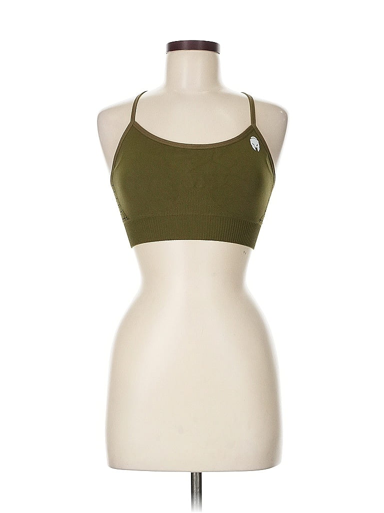 Pre-owned Assorted Brands Tank Top Green Halter Neckline Tops