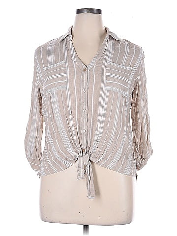 Fortune + Ivy 3/4 Sleeve Button-Down Shirt (view 1)