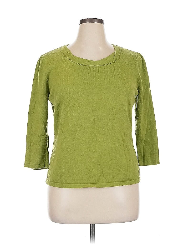 Click to view more detailed imagery on our partner's website Pre-owned Jjill 3/4 Sleeve Top Green Boatneck Tops