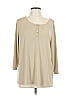 Susan Graver Tan Long Sleeve Henley Size L - photo 1
