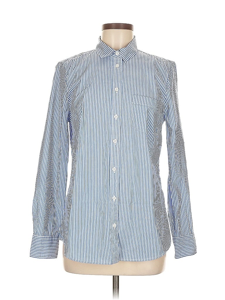 Pre-owned J.crew Factory Store Long Sleeve Button Down Shirt In Blue
