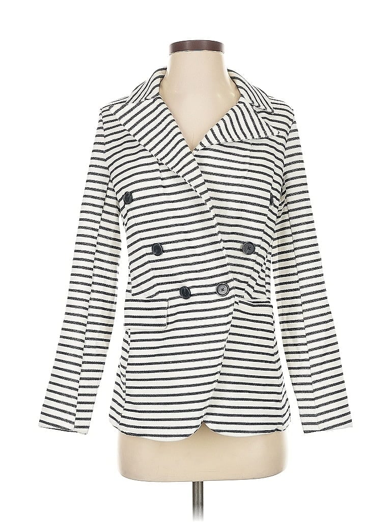 Pre-owned Banana Republic Factory Store Blazer Jacket In White