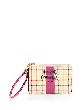 Coach Checkered-gingham Graphic Beige Leather Wristlet One Size - 88% off |  thredUP