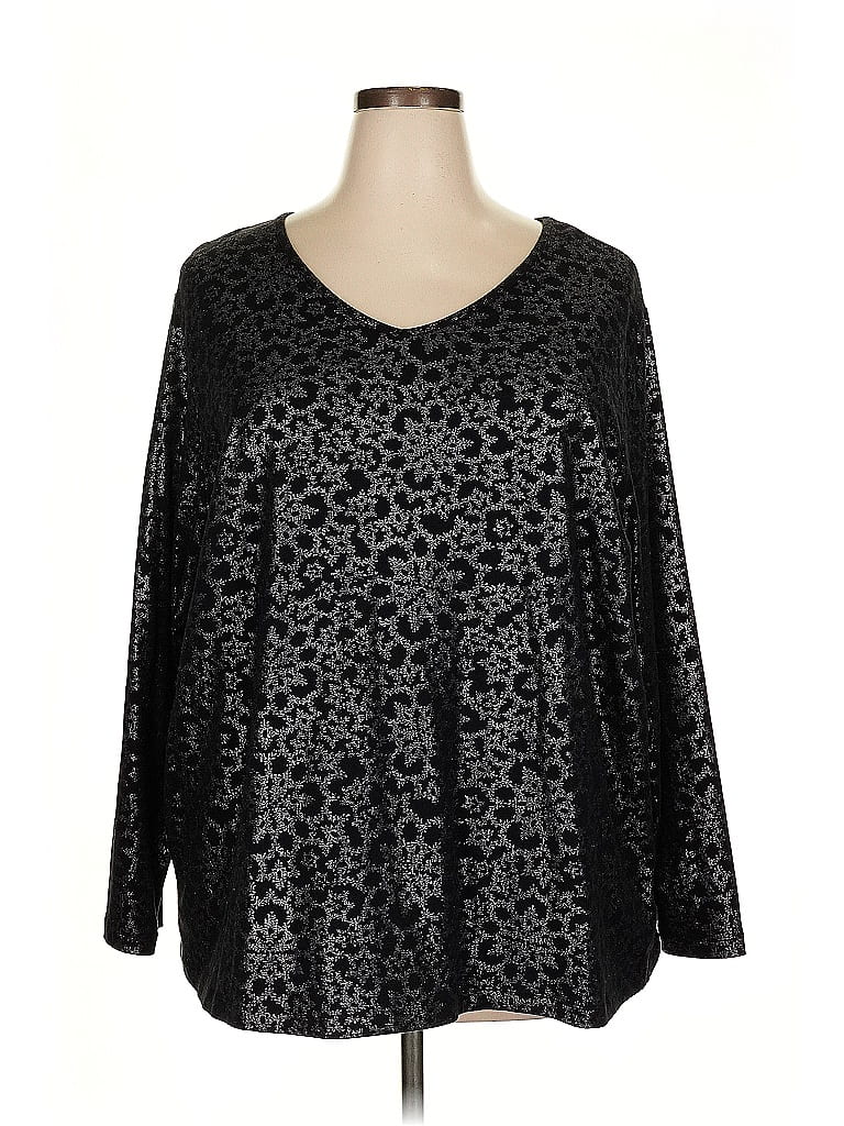 Click to view more detailed imagery on our partner's website Pre-owned Liz & Me Long Sleeve Blouse In Black