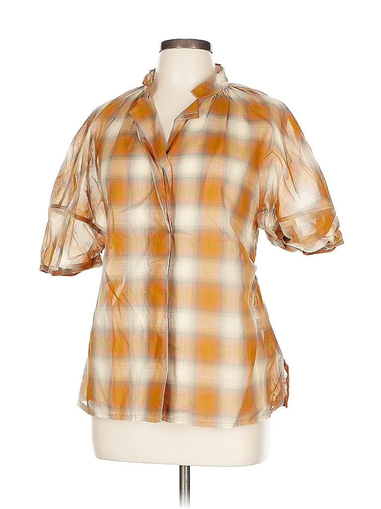 ASSORTED BRANDS Pre-owned Short Sleeve Blouse In Brown