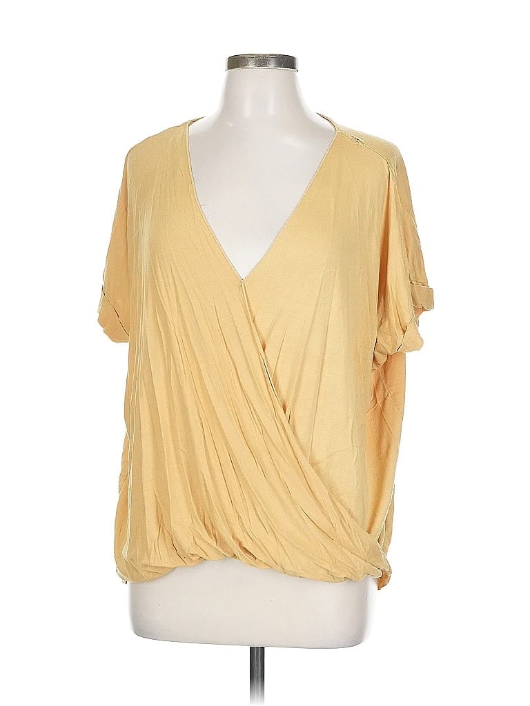 Pre-owned Double Zero Short Sleeve Blouse In Yellow