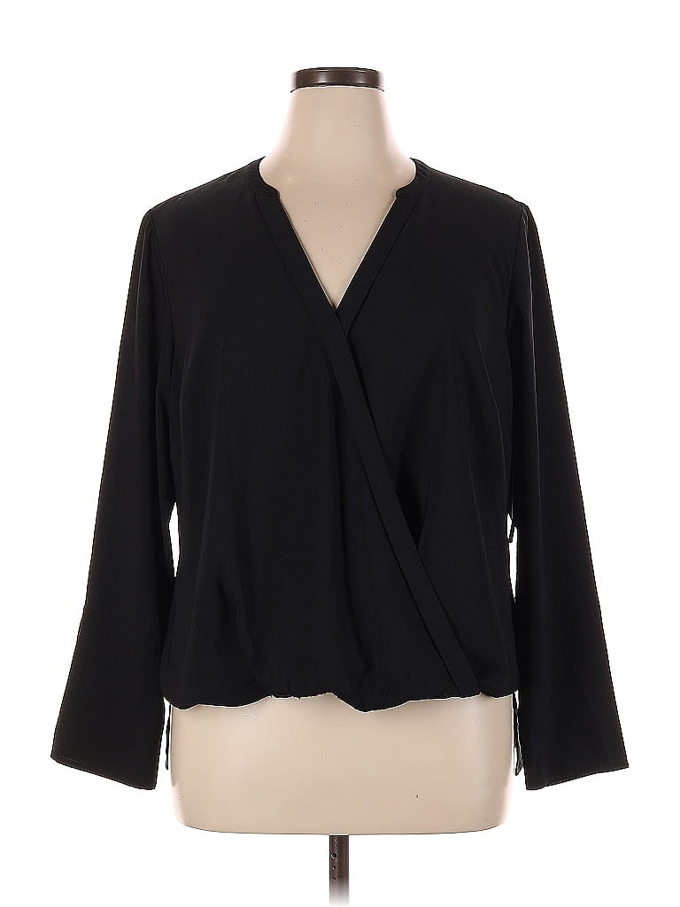 Pre-owned Remade Long Sleeve Blouse In Black