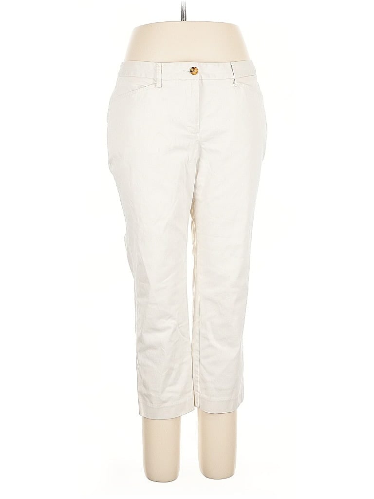 Pre-owned Lands' End Khaki Pant In White