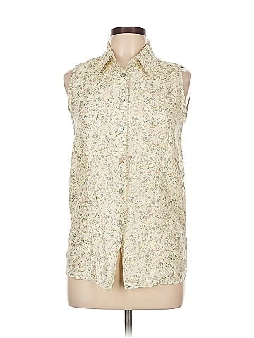Cache Sleeveless Button-Down Shirt (view 1)