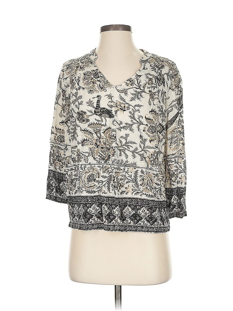 Pre-owned Lucky Brand 3/4 Sleeve Blouse In White
