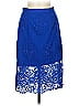 ML Monique Lhuillier 100% Polyester Floral Blue Formal Skirt Size 8 - photo 1