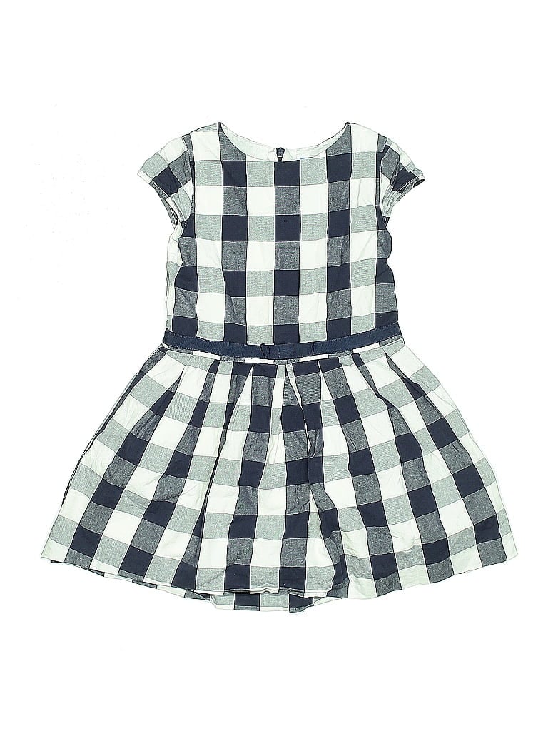 Jacadi 100% Cotton Checkered-gingham Blue Dress Size 5 - photo 1