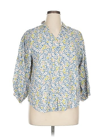 LC Lauren Conrad 3/4 Sleeve Button-Down Shirt (view 1)