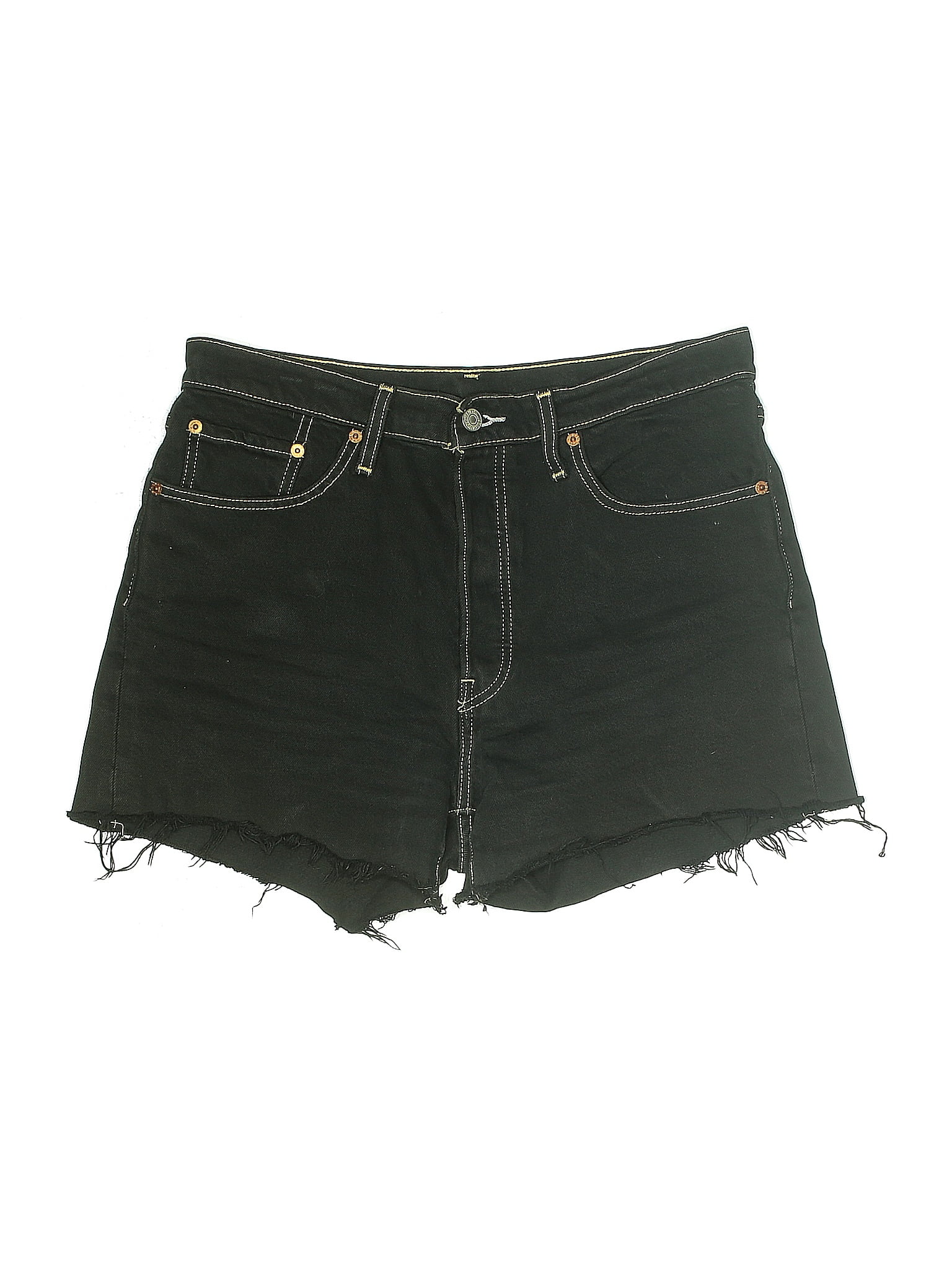 Levi&apos;s Green Black Denim Shorts Size 29 waist