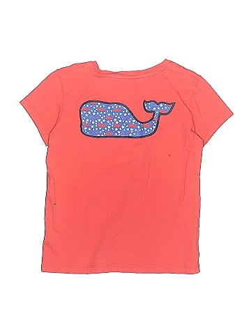 Vineyard Vines 100% Cotton Orange Red Short Sleeve T-Shirt Size 10 - 12