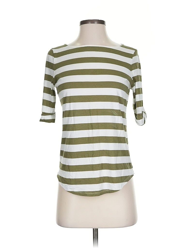 Pre-owned Ann Taylor Factory 3/4 Sleeve T-shirt In Green