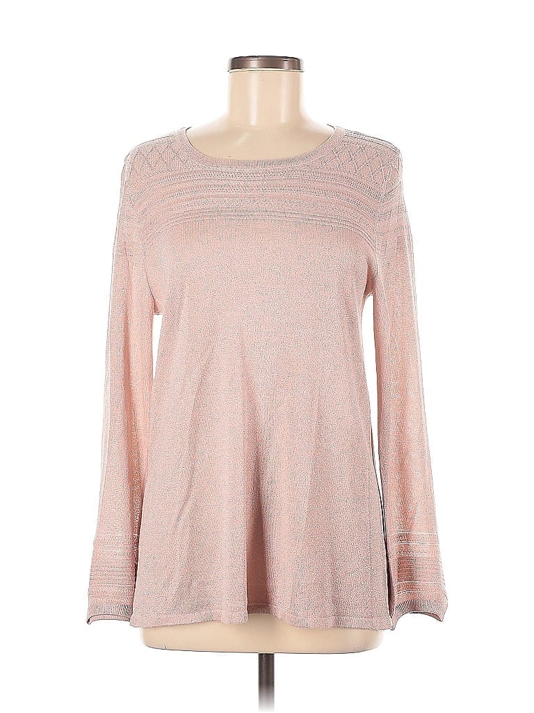 Pre-owned Liz Claiborne Career Long Sleeve T-shirt In Pink