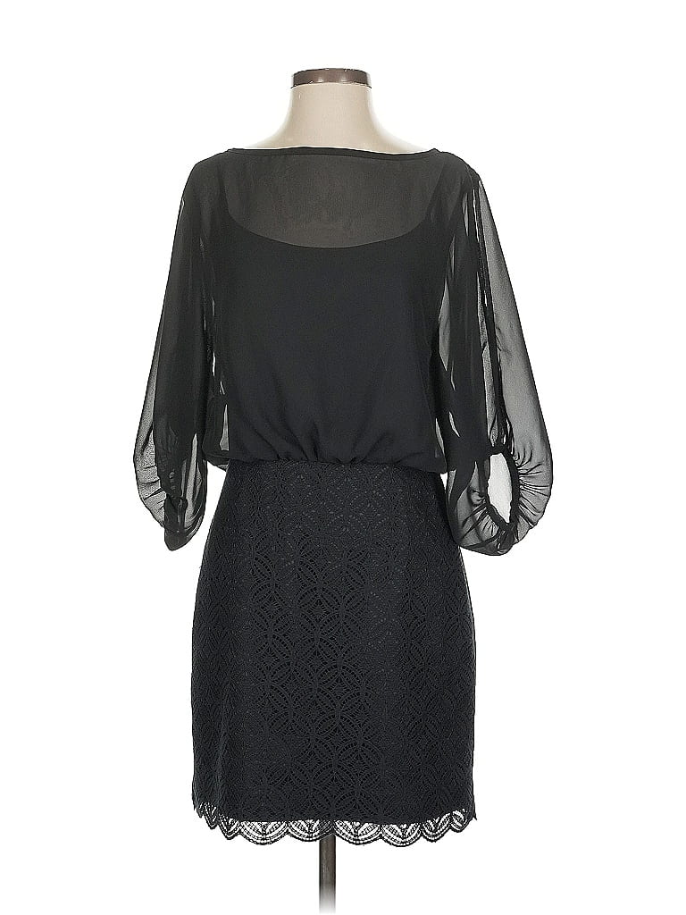 Pre-owned Laundry By Shelli Segal 3/4 Sleeve Top Black Boatneck Tops