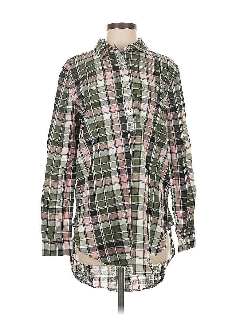 Pre-owned Caslon Long Sleeve Button Down Shirt In Green