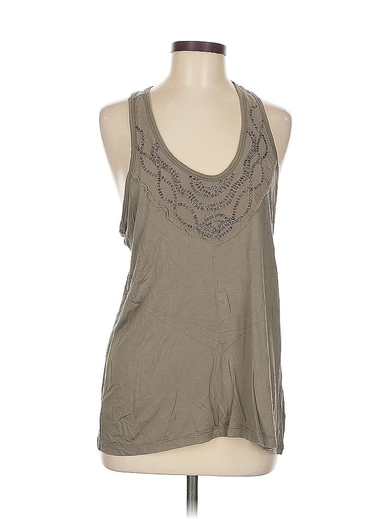 Pre-owned Banana Republic Tank Top Gray Solid Pattern Scoop Neck Tops