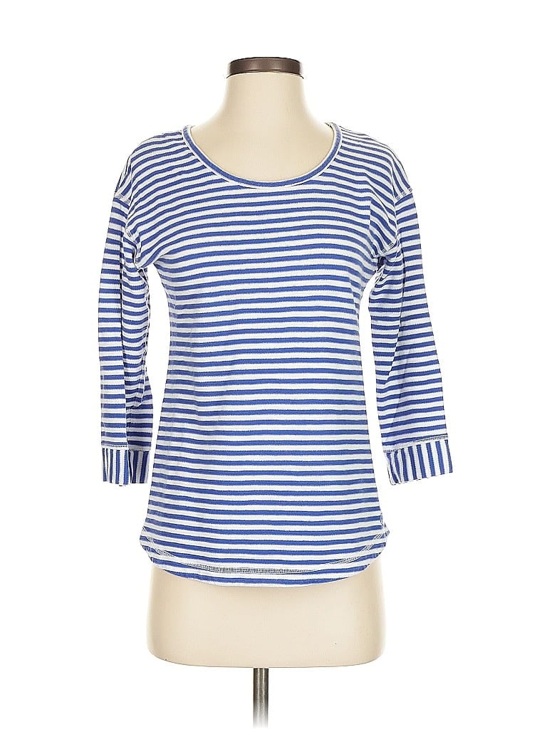 Pre-owned T By Talbots 3/4 Sleeve Top Blue Boatneck Tops