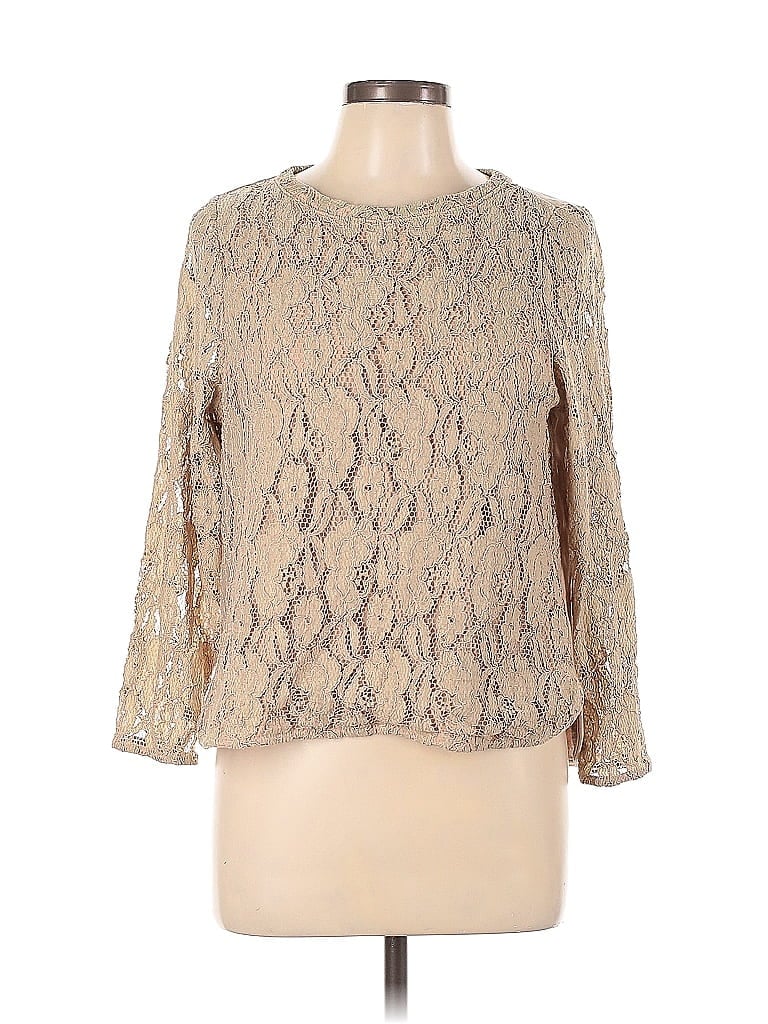 Pre-owned H&m 3/4 Sleeve Blouse In Brown