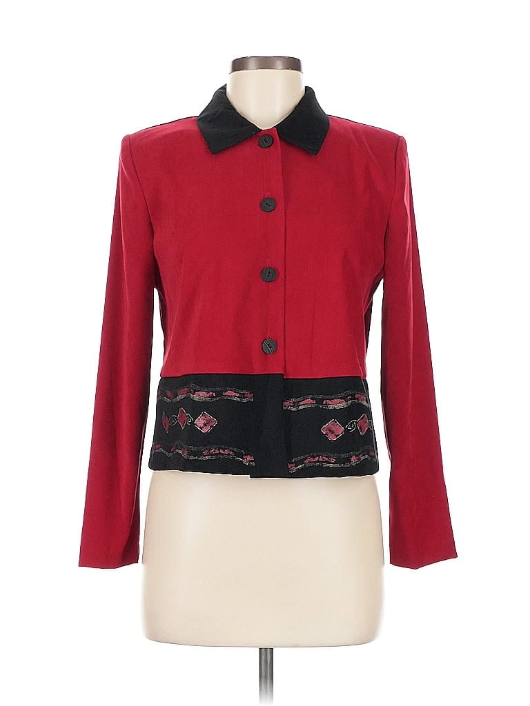 Pre-owned Miss Dorby Long Sleeve Top Burgundy Square Neckline Tops