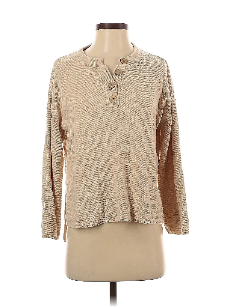 Pre-owned Lillusory Long Sleeve Henley Shirt In Brown