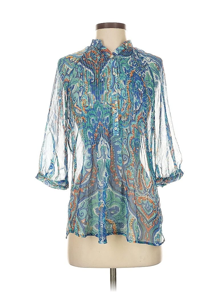 Click to view more detailed imagery on our partner's website Pre-owned Polo Ralph Lauren 3/4 Sleeve Blouse In Blue