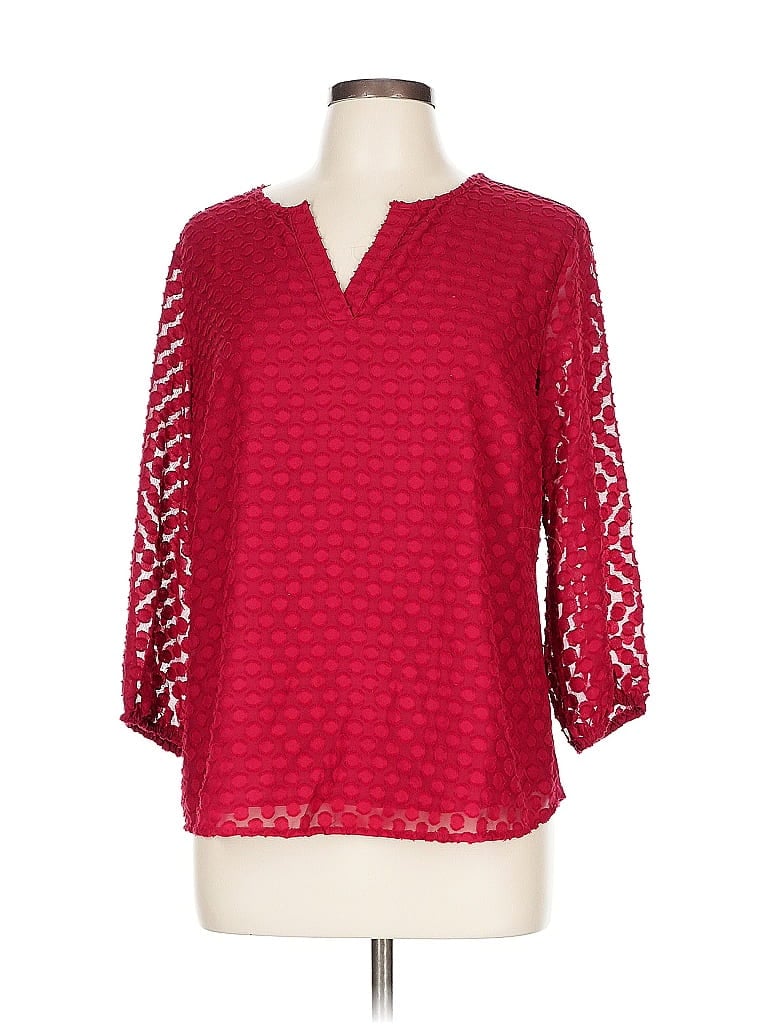 Pre-owned Market & Spruce 3/4 Sleeve Blouse In Red