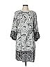 Ann Taylor LOFT 100% Polyester Paisley Gray Casual Dress Size M