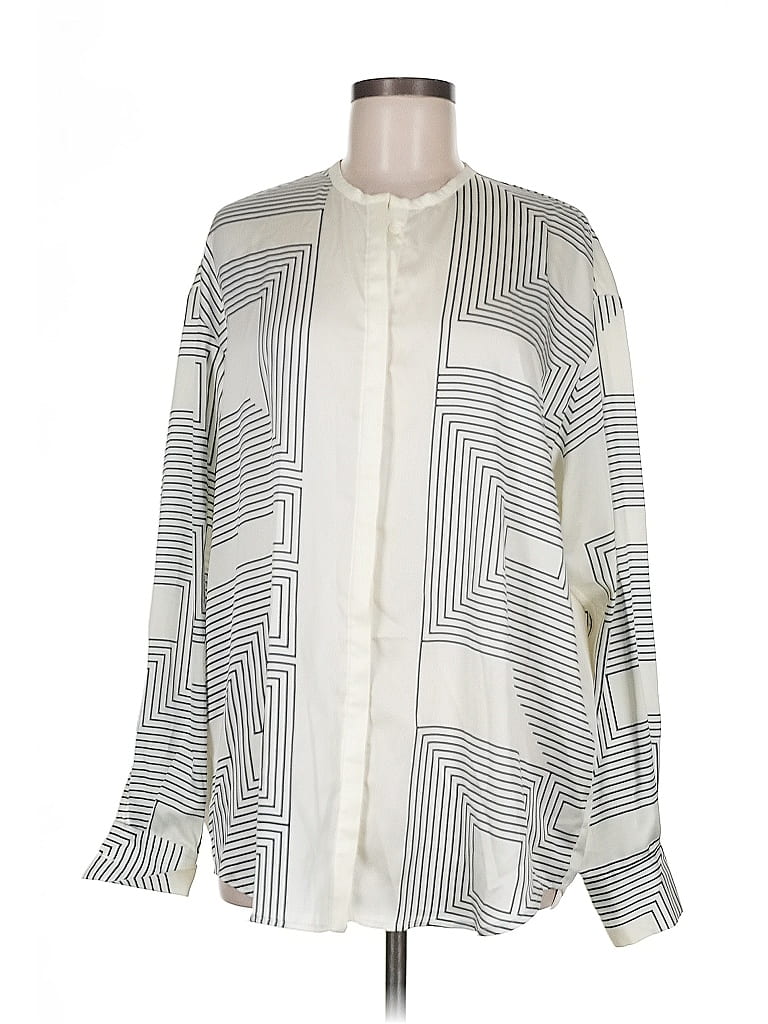 Pre-owned Low Classic Long Sleeve Blouse In White