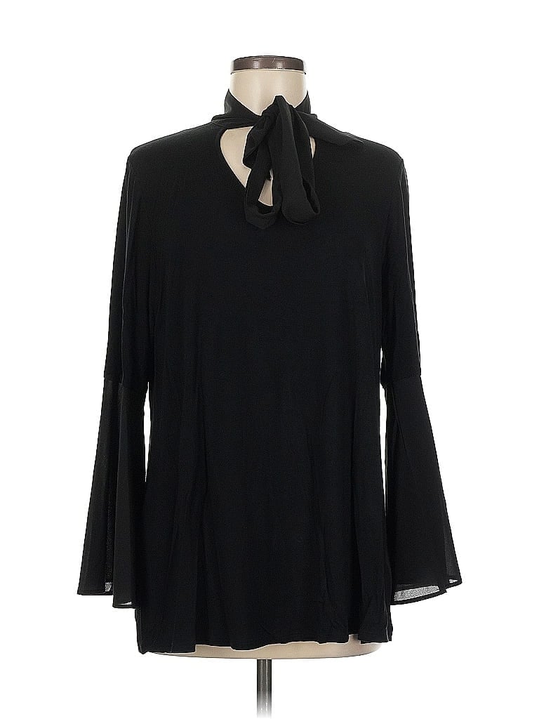 IMAN Black Long Sleeve Polo Size M - photo 1