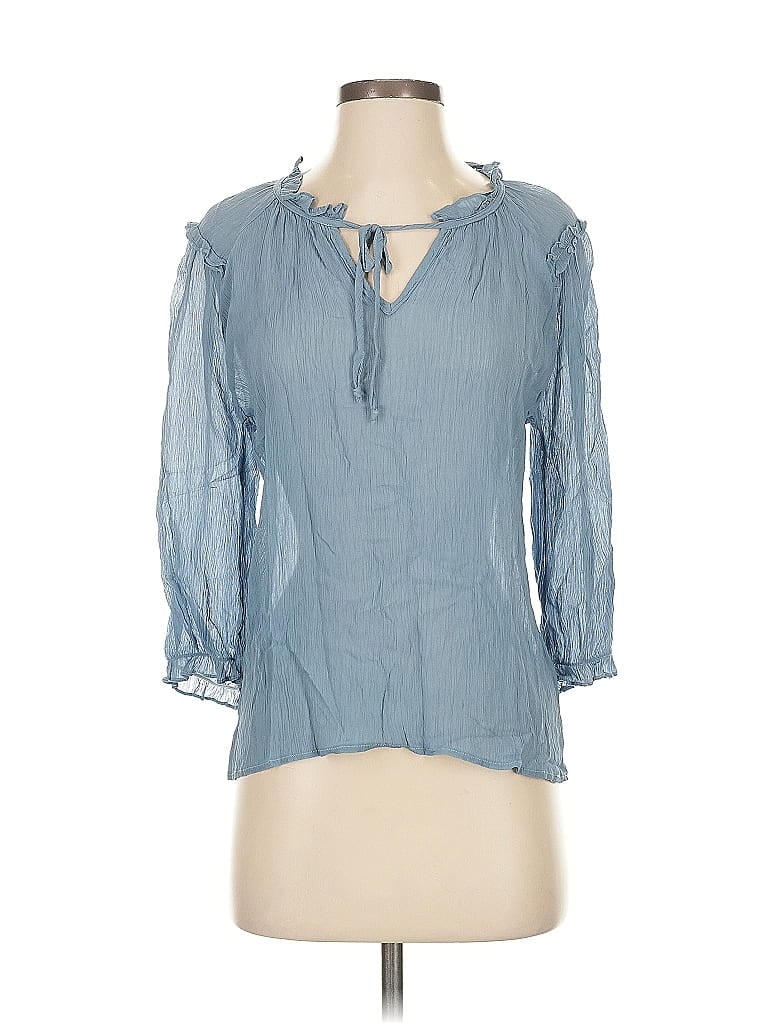 Pre-owned Amour Vert 3/4 Sleeve Blouse In Blue