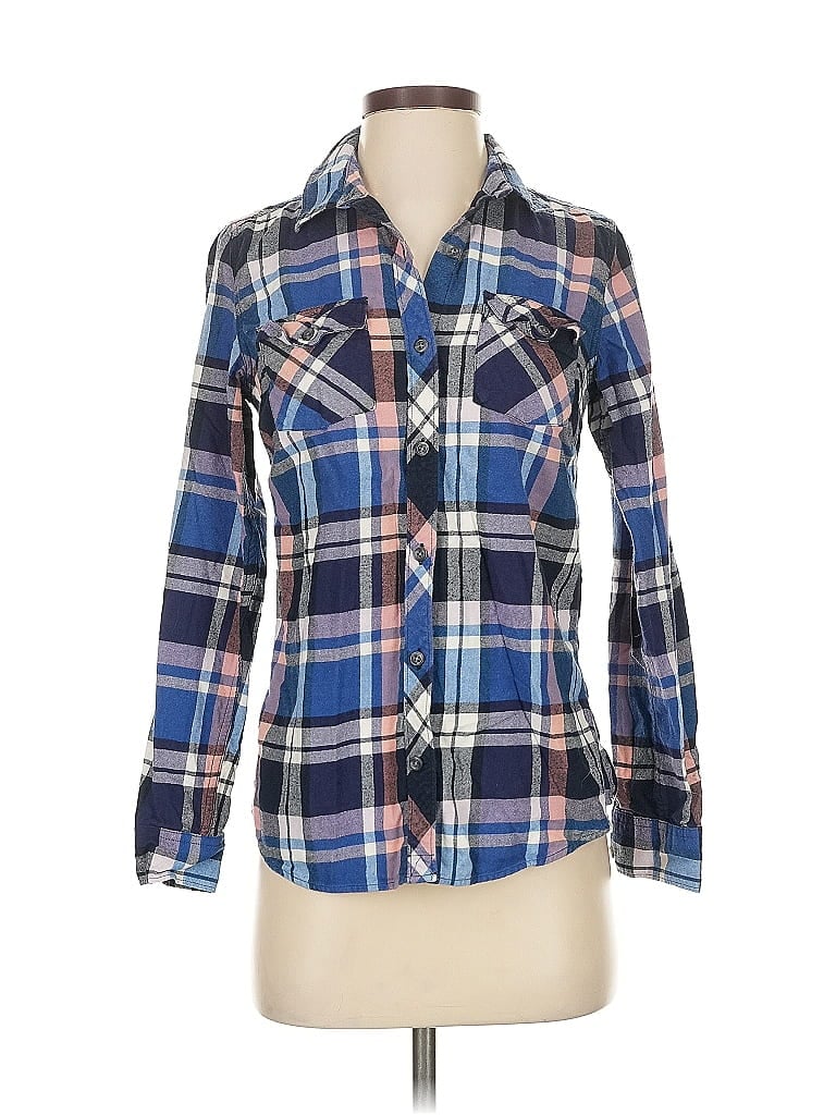 Pre-owned Eddie Bauer Long Sleeve Button Down Shirt In Blue