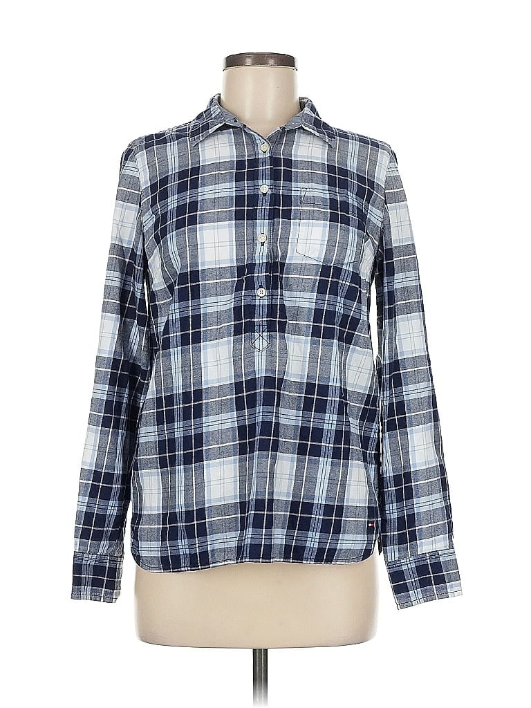 Pre-owned Tommy Hilfiger Long Sleeve Button Down Shirt In Blue