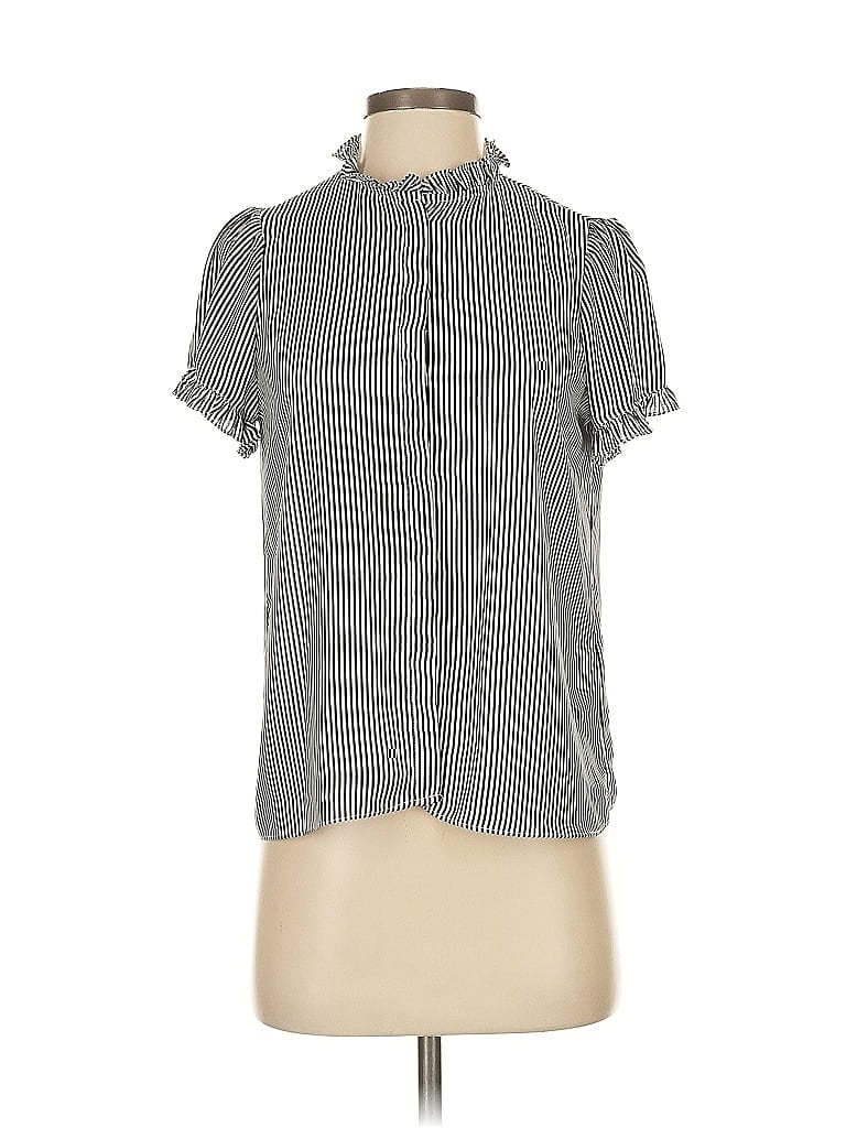 Pre-owned T Tahari Short Sleeve Blouse In Gray