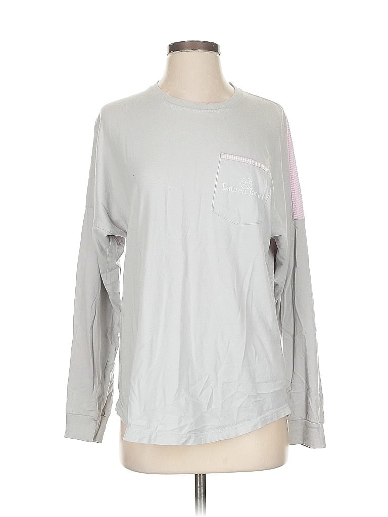 Pre-owned Lauren James Long Sleeve T-shirt In Gray