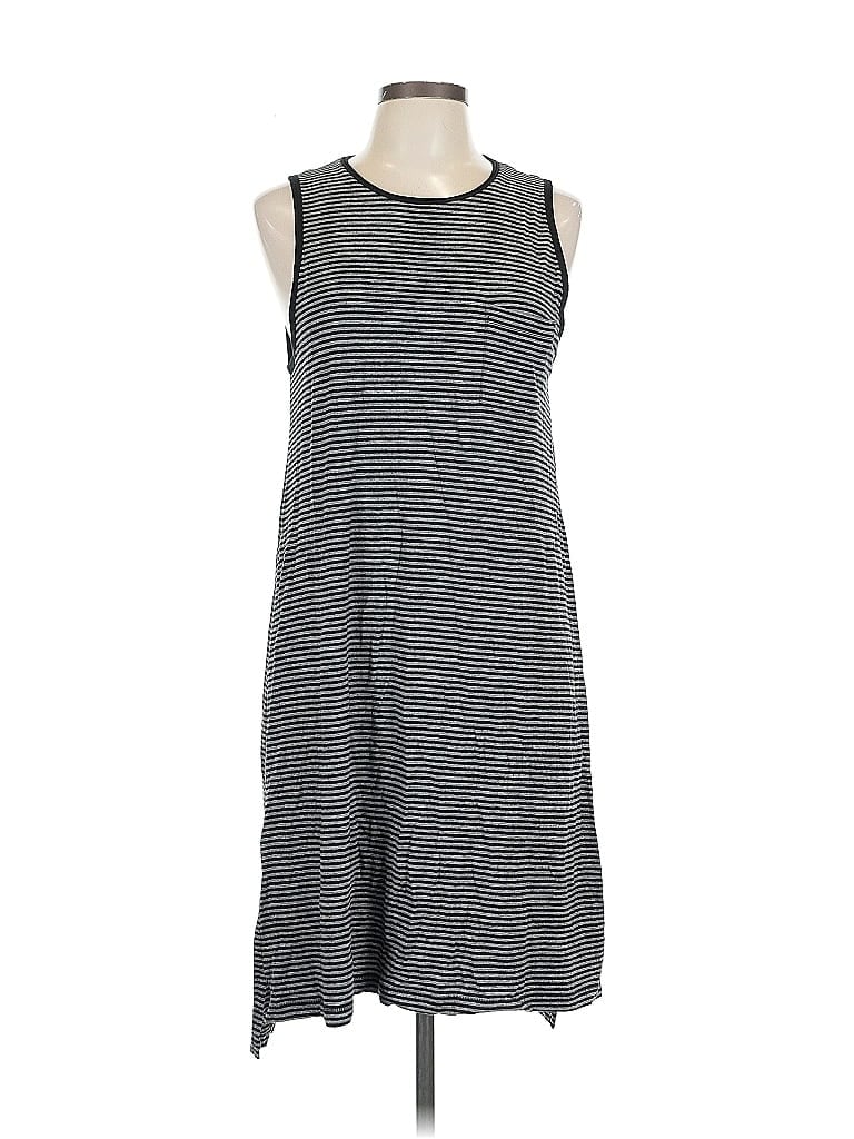 ATM Stripes Gray Casual Dress Size L - photo 1