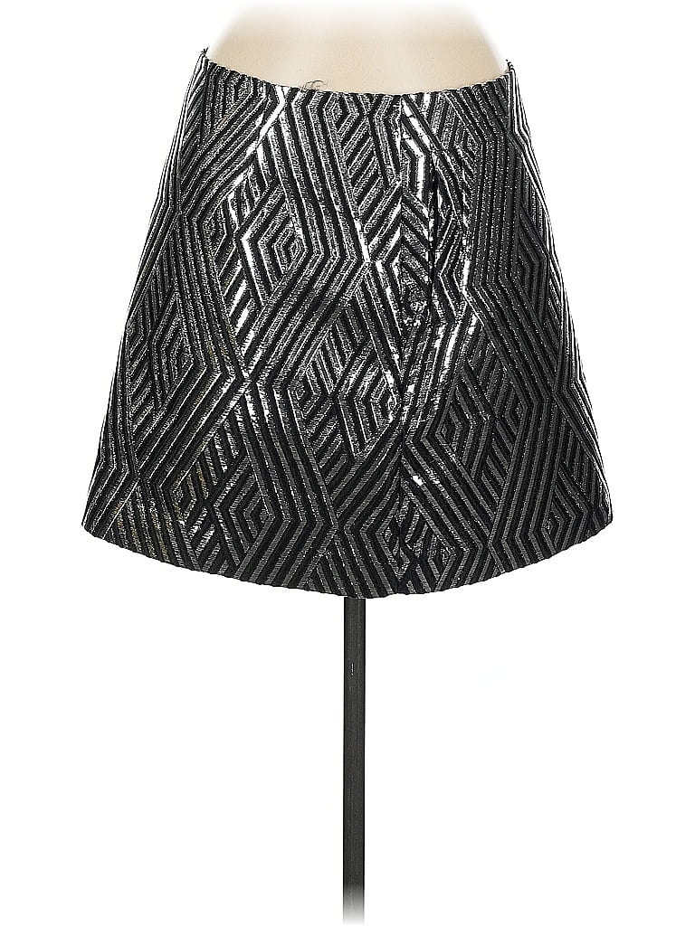 Pre-owned Joe Fresh Faux Leather Skirt In Silver