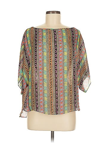 Milly 3/4 Sleeve Silk Top (view 1)
