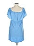 Charles Henry Solid Blue Casual Dress Size XS - photo 4