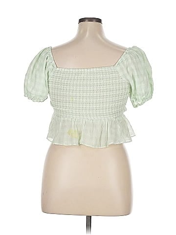 Aeropostale 100% Cotton Green Short Sleeve Blouse Size XL